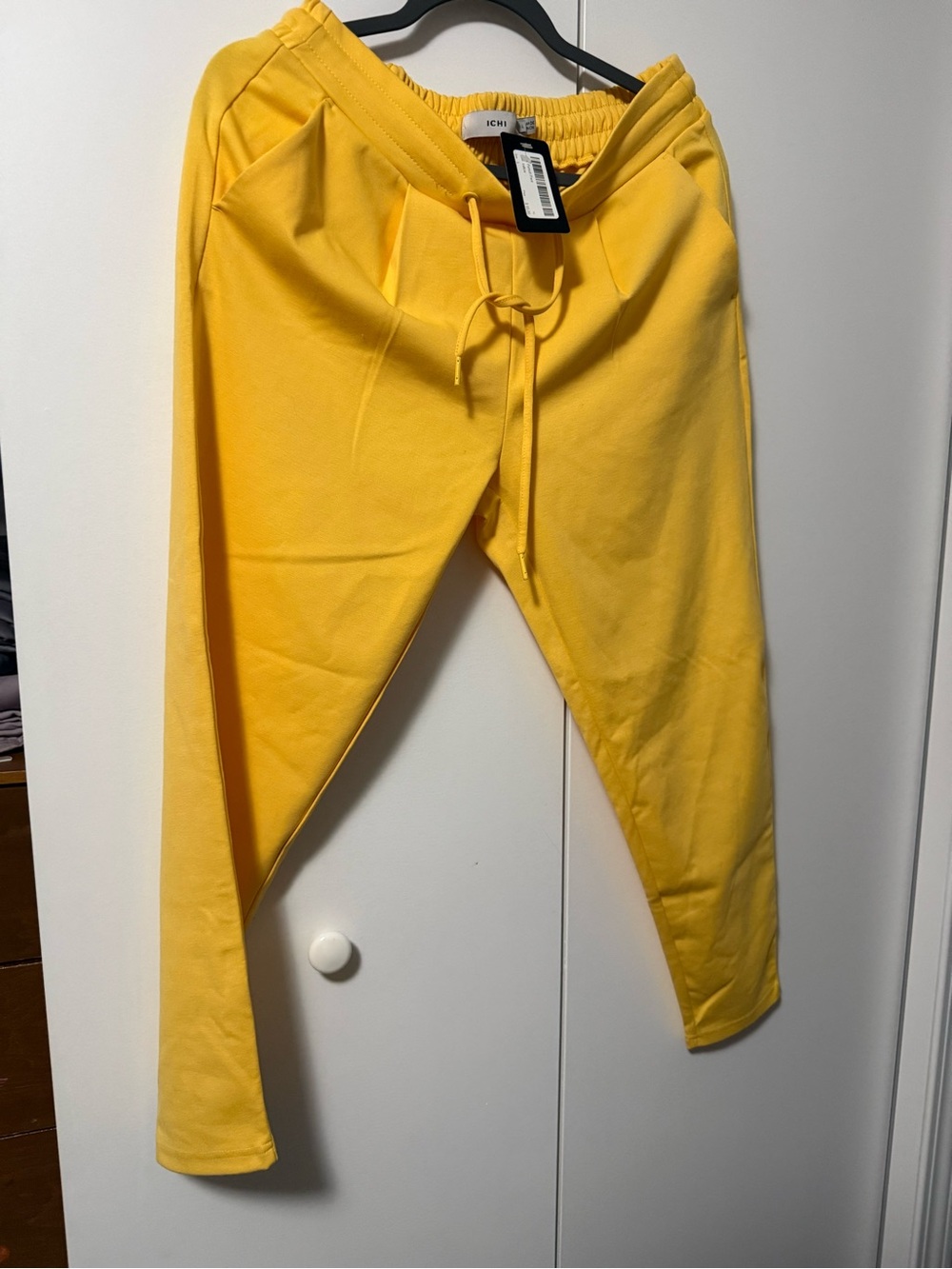 ICHI Yellow Drawstring Pants